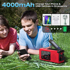 Emergency Weather Radio, 4000Mah NOAA Weather Radio Solar Charging | Hand Crank Radio & USB Charged, Radios Portable Am Fm with LED Flashlight, Reading Lamp, SOS Alarm for Emergency Situation