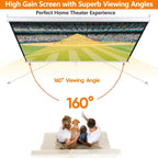Portable Projector Screen Pull Down, 72 Inch 4:3 Video Projection Screen Home Theater, Retractable Projector Screen White, Indoor Outdoor Moive Screen, Wall/Ceiling Mount (72'' 4:3)