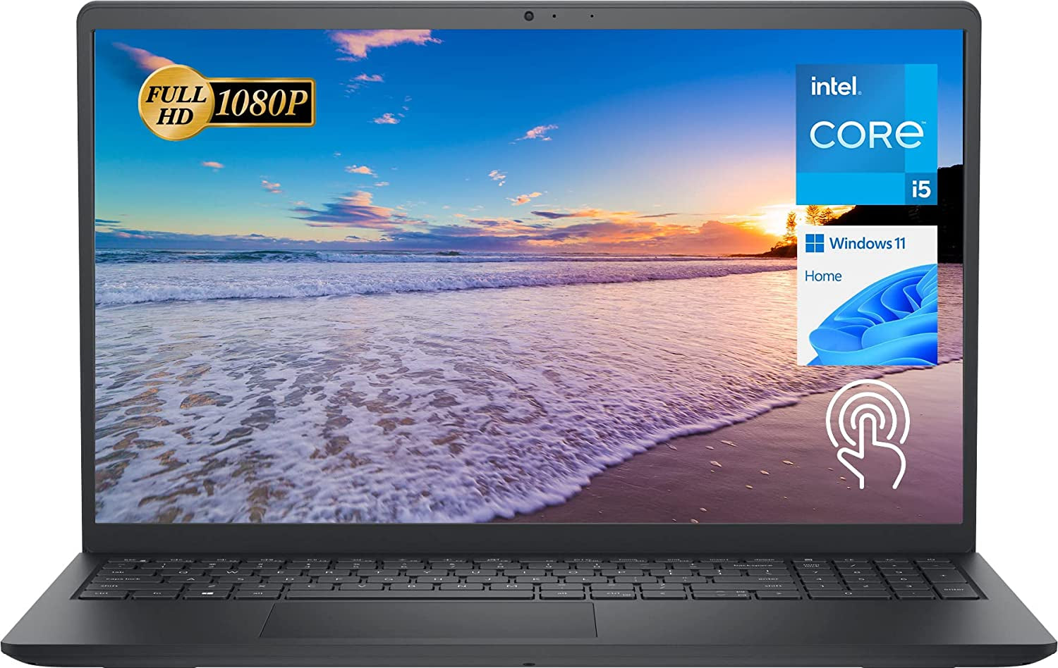 Professional title: Dell Inspiron 15 3511 Laptop with 15.6" FHD Touchscreen, Intel Core i5-1035G1, 12GB RAM, 256GB PCIe NVMe M.2 SSD, SD Card Reader, Webcam, HDMI, WiFi, Windows 11 Home - Black