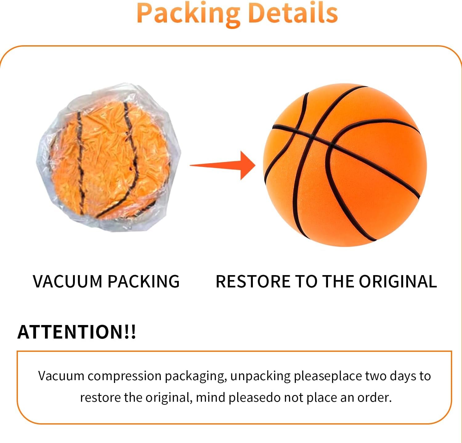 Silent Basketball, 2025 Upgrade Dribble Dream Silent Basketball the Handleshh Silent Basketball Dribbling Indoor, Foam Basketball Indoor Training Ball for Various Indoor Activities(Size:No.7 Orange)