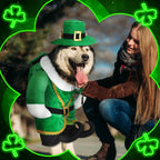 St. Patrick'S Day Dog Costume Walking Leprechaun Dog Outfit with Arms Irish Day Holiday Pet Clothes Cosplay Accessories for Cat Doggy Pet(L)