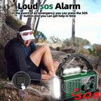Hand Crank Emergency Radio,37000Mwhsolar Powered Hand Crank Portable NOAA AM FM Weather Radio with 3Mode Flashlight and Reading Light,Cell Phone Charger,Home and Emergency Distress Signa