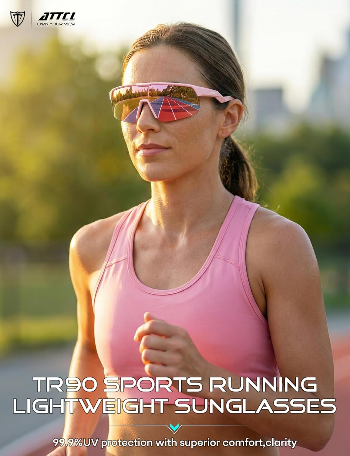 Sports Sunglasses for Men Women: UV400 Protection Running Sunglasses Wrap around Glasses for Cycling Baseball Fishing