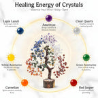 7 Chakra Tree of Life - Birthday Gifts for Women | Gem Tree | Meditation Room Decor Crystal Tree | Spiritual Room Decor | Birthday Gift for Women | 10 Inch 300 Beads