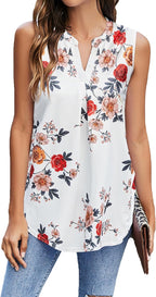 Womens Tank Tops V Neck Sleeveless Summer Shirts Loose Casual Tops Blouses (M-3XL)