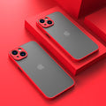 Shockproof Armor Matte Case for Iphone 13 12 11 Pro Max XR XS X 7 8 plus SE Mini Luxury Silicone Bumper Clear Hard PC Cover Capa,Red,For Iphone 6 6S