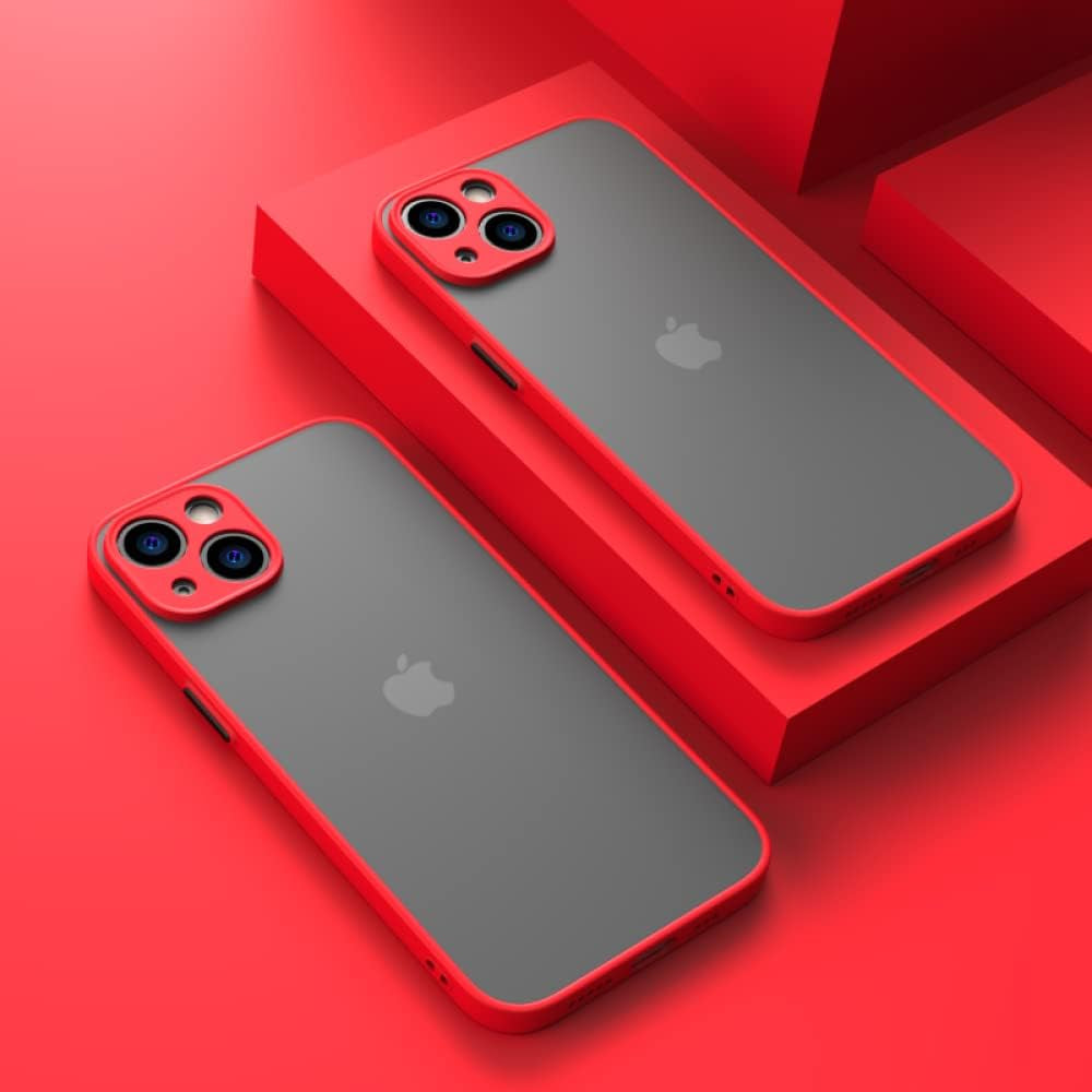 Shockproof Armor Matte Case for Iphone 13 12 11 Pro Max XR XS X 7 8 plus SE Mini Luxury Silicone Bumper Clear Hard PC Cover Capa,Red,For Iphone 6 6S
