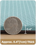 anti Fatigue Cushion Padded Kitchen Mat for Floor - 17X29+17X59,Easy Clean, Waterproof & Oil Proof, anti Slip, Foam Rubber Runner Rug for Front Sink Comfort Standing, Teal Set of 2