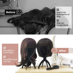 Wig Head Stand for Travel, Wig Drying Stand, Black, 2 Packs | Easy Assembly, Fast Air Drying, Travel Portable, Shape Retention, Versatile Display