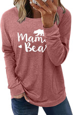 Womens Crewneck Sweatshirt Casual Loose Fitting Tops Long Sleeve T Shirt