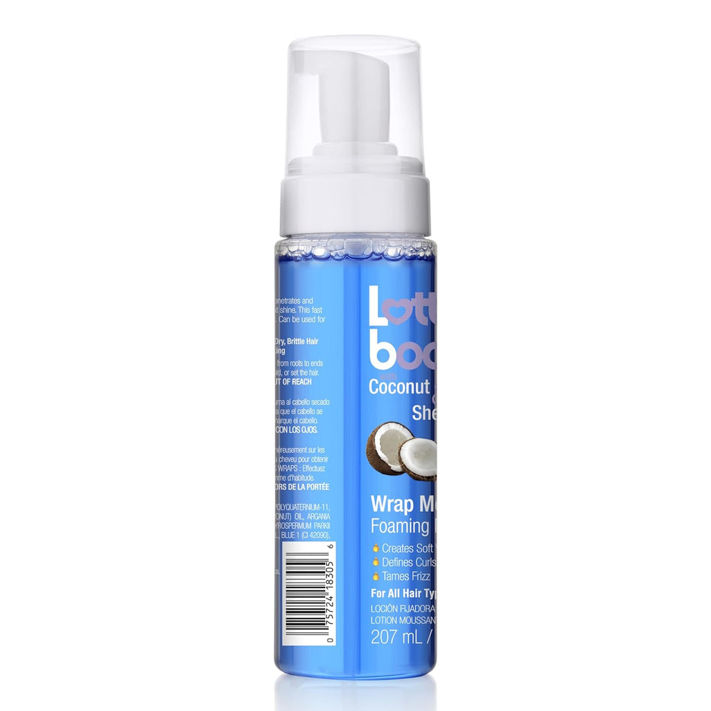 Wrap Me Foaming Mousse with Coconut & Shea Oils, Lightweight Moisture-Rich Curl-Defining & Frizz-Control Styling Mousse for Natural Curly, Coily & Relaxed Hair, 7 Oz