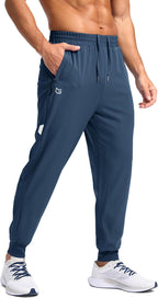Men'S Joggers with Zipper Pockets Lightweight Athletic Workout Pants Quick Dry Sweatpants for Men Running Hiking
