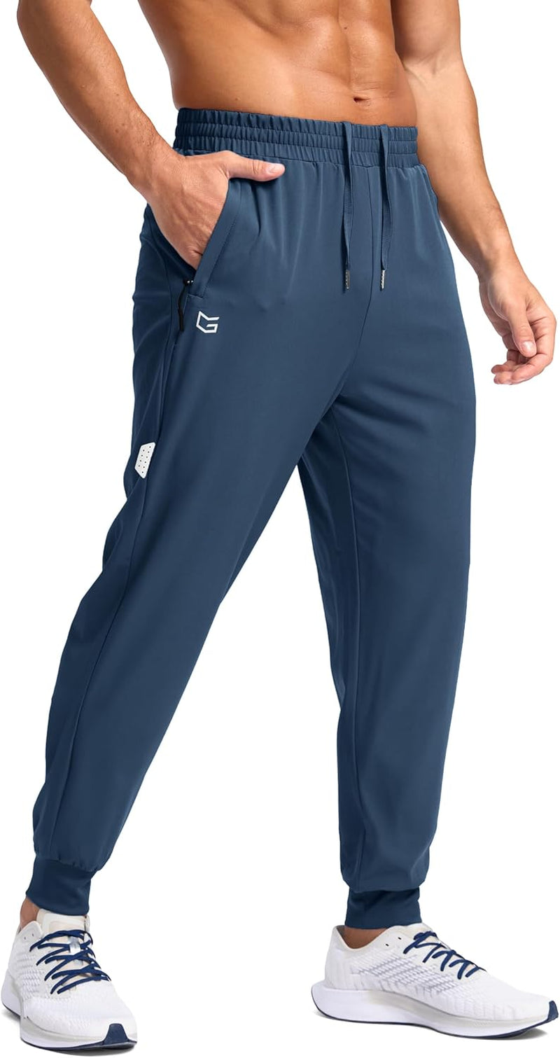 Men'S Joggers with Zipper Pockets Lightweight Athletic Workout Pants Quick Dry Sweatpants for Men Running Hiking