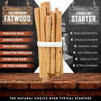 10Lb Fatwood Fire Starter Sticks | 100% Natural Fire Starters for Campfires, Firepit, Fireplaces, BBQ, Wood Stoves | Easy Ignition W/Just 2 Sticks | Camping Essentials by Billy Buckskin (10Lb Box)