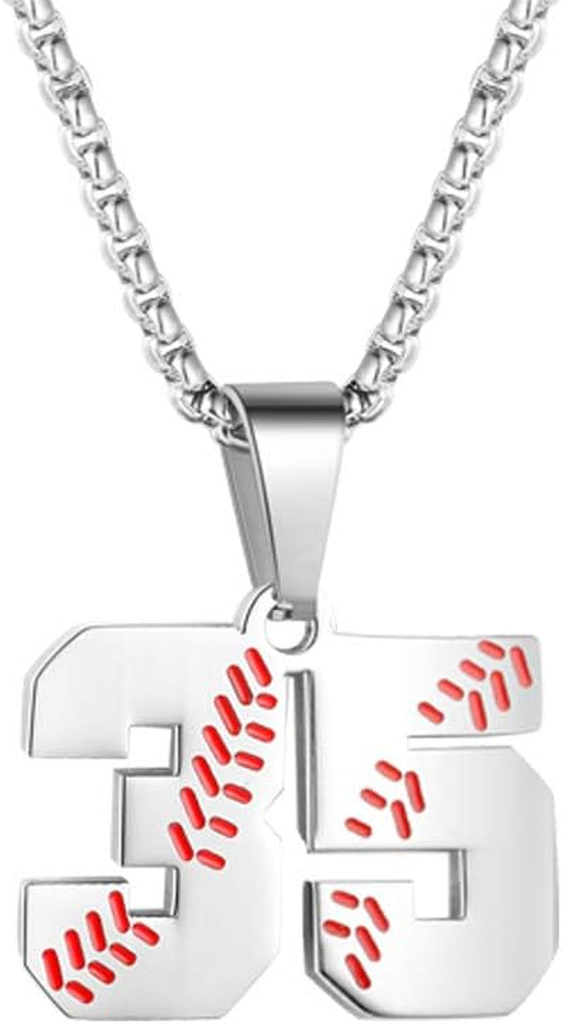 Inspiration Baseball Jersey Number Necklace Stainless Steel Charms Number Pendant for Men Women