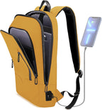 Backpack for Men Business Slim Laptop Bag | anti Theft Travel Backpacks 17.3 Inch Laptop Water Resistant Computer Bag for Work Office College, Yellow