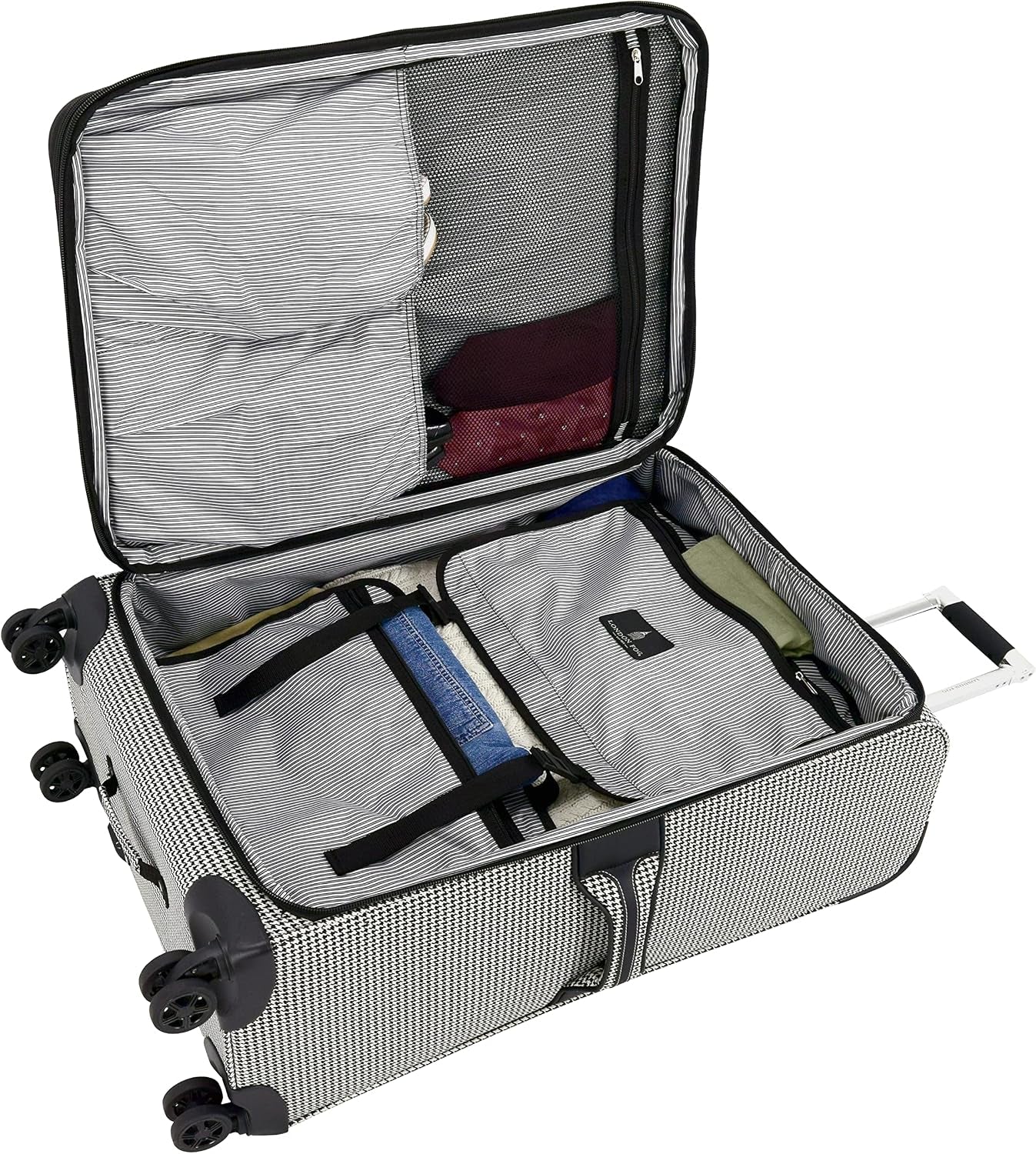 Oxford III 25" Expandable Spinner Black-White Houndstooth