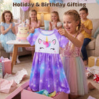 Doll & Girl Matching Nightgown for 18" Doll Clothes Accessories | Doll Not Included, Doll Clothes for 18 Inch Dolls, Birthday Christmas Gift, Soft Breathable Stretch Fabric, Knee Length