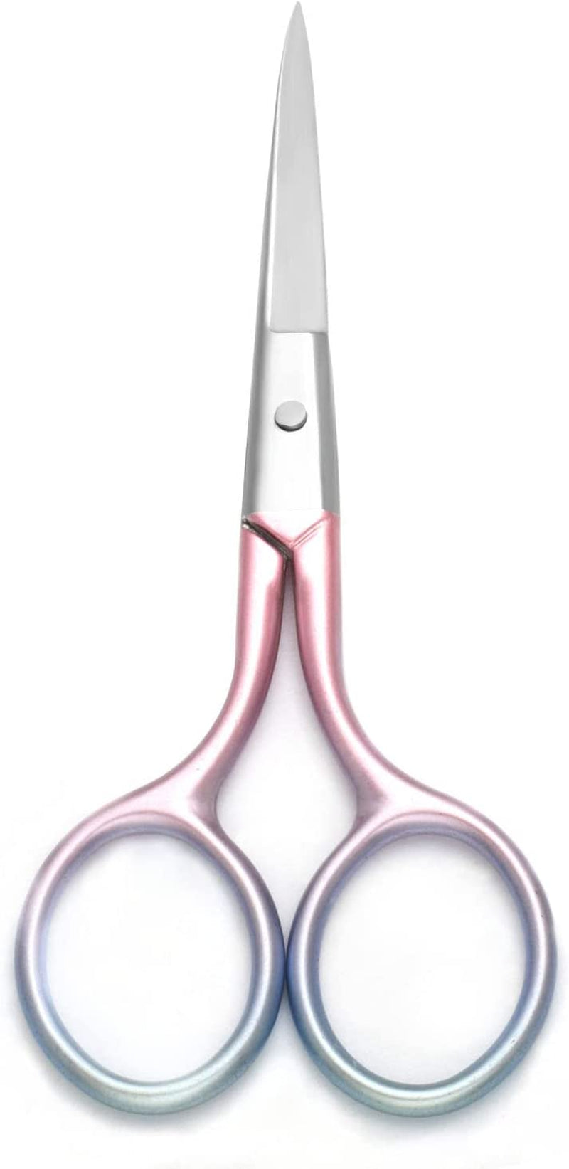 Multicolor Professional Grooming Scissors for Personal Care Facial Hair Removal and Ear Nose Eyebrow Trimming Stainless Steel Fine Straight Tip Scissors 3.9 Inch (Pink)