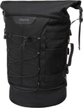 Motorcycle Sissy Bar Backrest Bag Travel Luggage Bag, Large Capacity Duffle Bags Expandable 30L-48L, Motorcycle Gear Tail Bags with Rain Cover&Shoulder Strap, Black