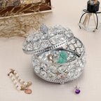 Crystal Mirrored Jewelry Box - Jewelry Trinket Organizer Treasure Box Home Decor Ring Earrings Necklace Storage Holder Chest Keepsake Box,Birthday Christmas Gift for Women, Large