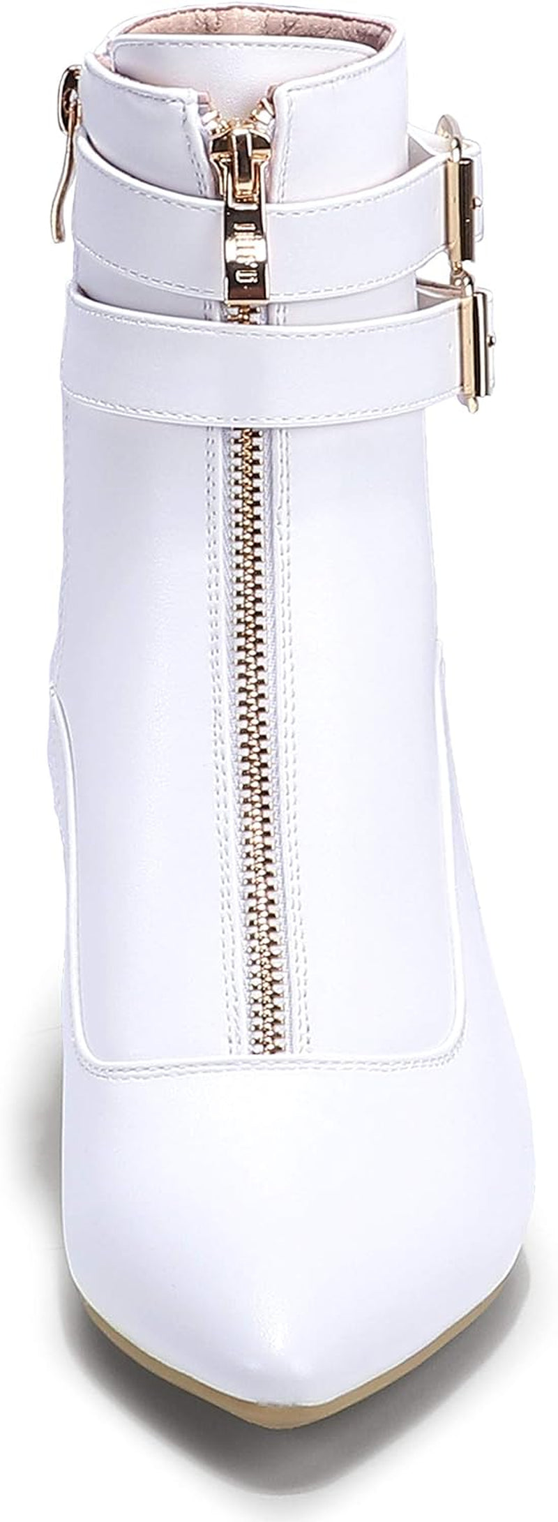 Women'S Pointed Toe Metal Buckle Two Strap Ankle Booties Side Zipper Kitten Heel Dress Classic Short Boots | Vintage 3 Buckle Straps Small Low Heeled Short Booties with Side Zipper Decrative Front Zip Dressy