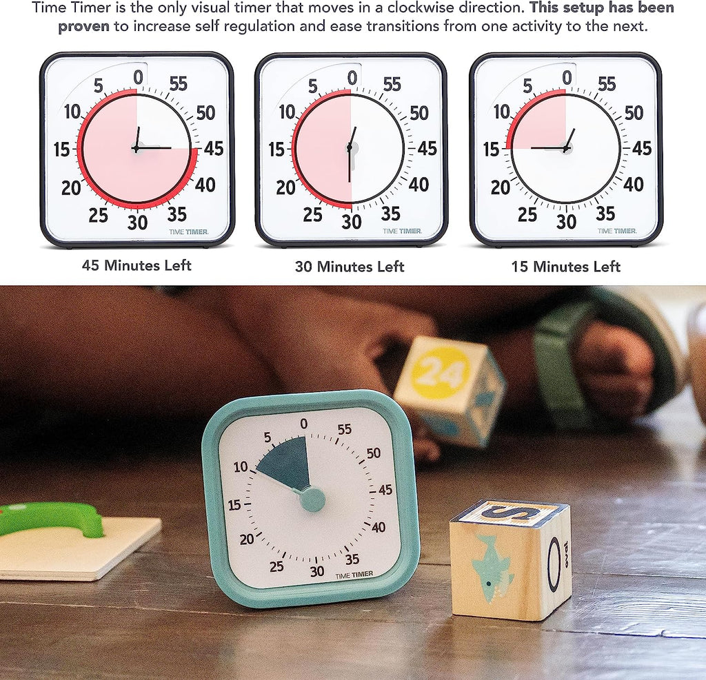 Home MOD – 60-Minute Visual Timer Home Edition, Silent Operation Study Tool for Kids Desk, Homeschool Supplies, Office & Meetings (Lake Day Blue)