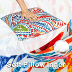 Outdoor Throw Pillows Decorative Outdoor Accent Pillows with Insert | Outdoor Throw Pillows Patio Pillows with Inserts Square Decorative Pillows for Patio Furniture