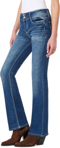Luscious Curvy Bootcut Jeans for Women, Mid-Rise Insta Stretch Denim, Size-Inclusive Juniors Jeans