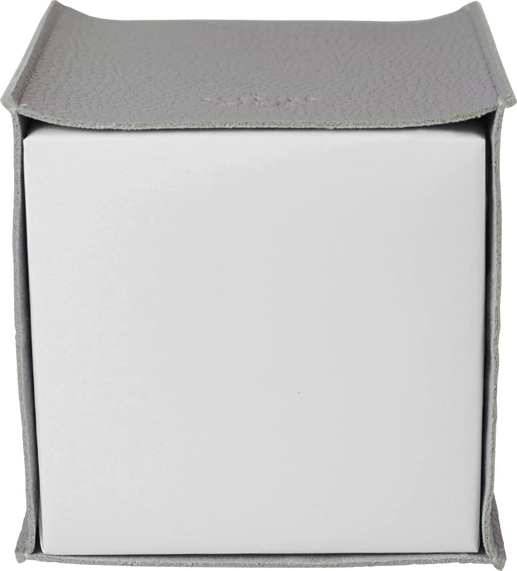Tissue Box Cover, [Refined] Modern PU Leather Square Tissue Box Holder - Decorative Organizer for Bathroom Vanity Countertop, Night Stands, Office Desk & Car 5"X5"X5" - Pastel Grey