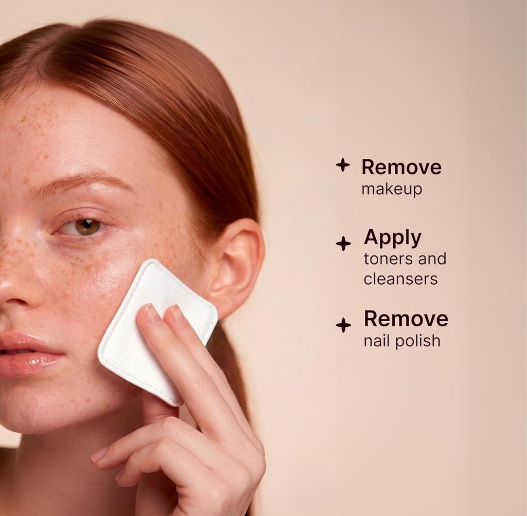 Extra Large Face Pads (100 Count) - Durable, Absorbent, Hypoallergenic, Dermatologically Tested - Removes Makeup & Nail Polish, Apply Cleansers & Toners & Micellar Water