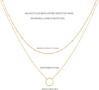 Dainty Pendant Layered Necklaces for Women | 18K Gold Plated Brass, 2-Piece Set with a Choker-Length Upper Layer, Wear Together or Separately, Refined Everyday Style