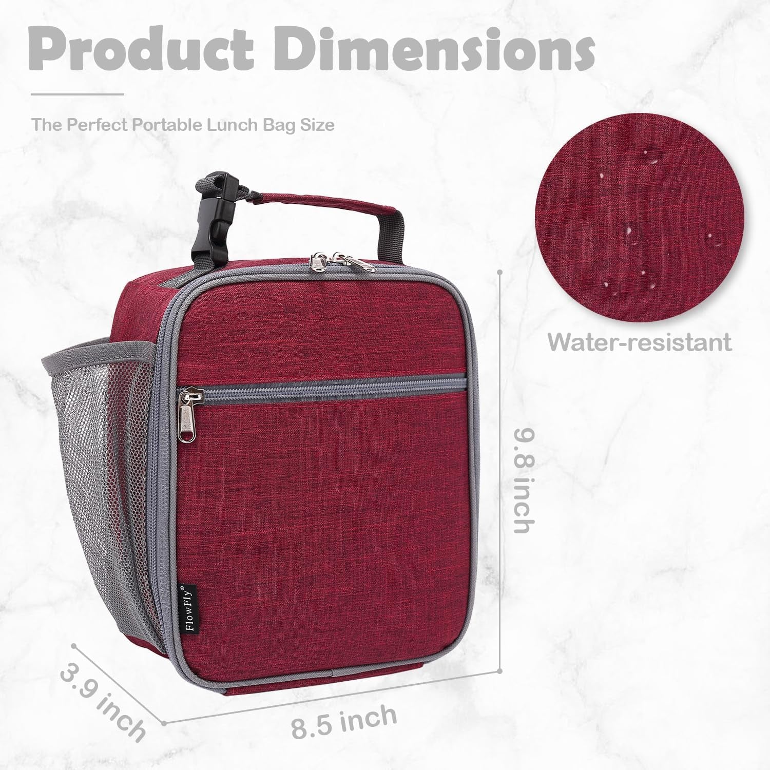 Kids Lunch Box Insulated Soft Bag Mini Cooler Back to School Thermal Meal Tote Kit for Girls, Boys, Red