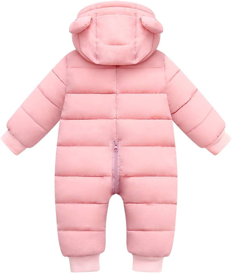 Baby Boy Snowsuit Newborn Girl Winter Coat Toddler Jacket Clothes | Unisex Boys Girls Items Hoodie Toddler Fleece Snow Suits for Infant Jumpsuit Warm Outfits 0-6M, 6-12M, 12-18M,18-24M Options