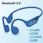 Bone Conduction Headphones Bluetooth 5.4, Open Ear Headphones with Mic, Wireless, 10H Playtime, IPX5 Waterproof Sports Headphones (Blue)