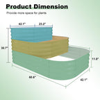 Galvanized Raised Garden Bed Kit – 61X42X31 in Outdoor Planter Box for Vegetables, Herbs & Flowers. Modular 3-In-1 Raised Garden Beds Outdoor with Open Base, Garden Box and Planters for Plants