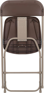Hercules Series Plastic Folding Chair - Brown - 4 Pack 650LB Weight Capacity Comfortable Event Chair-Lightweight Folding Chair