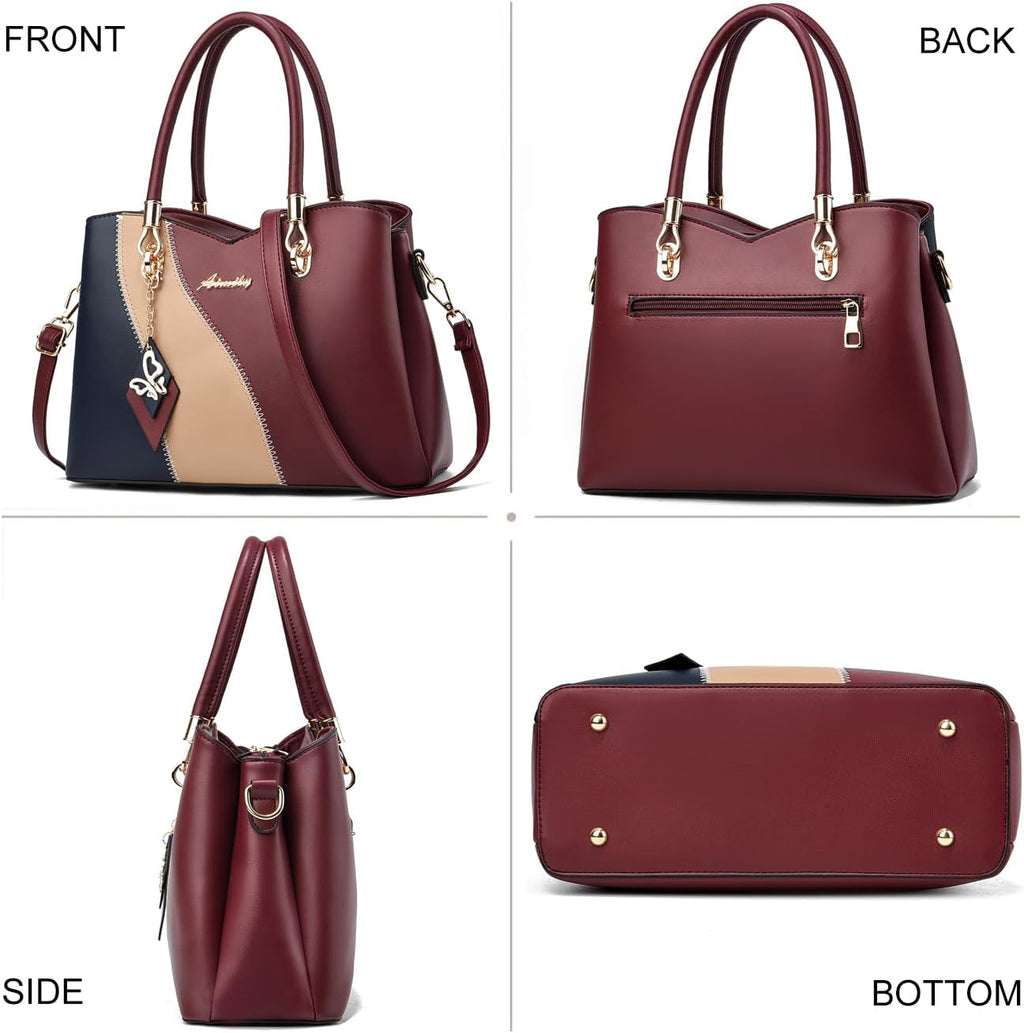 Purses and Handbags for Women Tote PU Leather Ladies Satchel Top Handle Crossbody Shoulder Bag | PU Leather