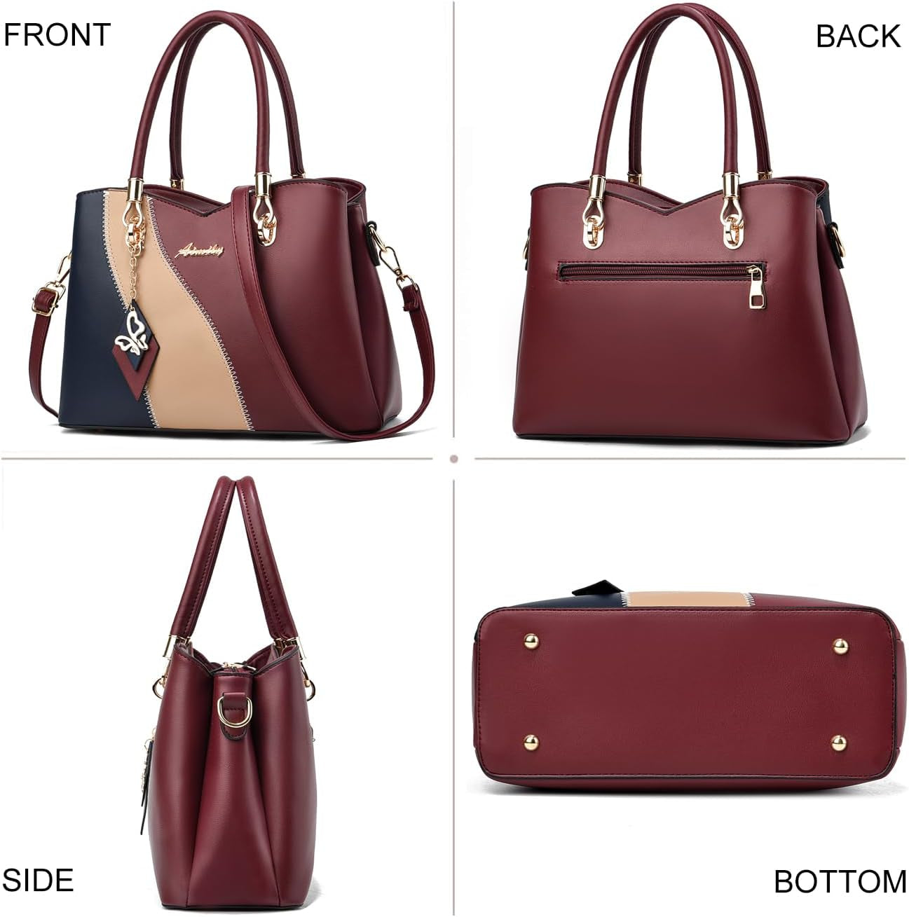 Purses and Handbags for Women Tote PU Leather Ladies Satchel Top Handle Crossbody Shoulder Bag | PU Leather