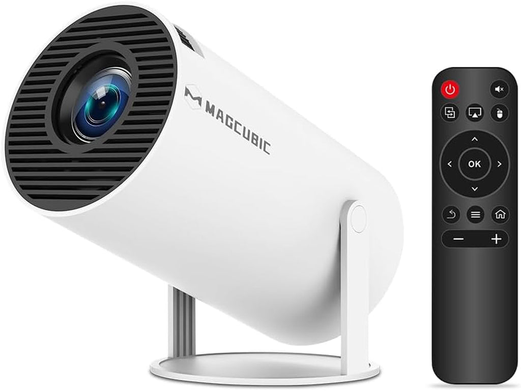 Mini Portable Projector - 4K & 1080P Support, Wifi6 & Bluetooth 5.4, Auto Horizontal Correction, 180 Rotatable, Outdoor Movie Compatible with Phone