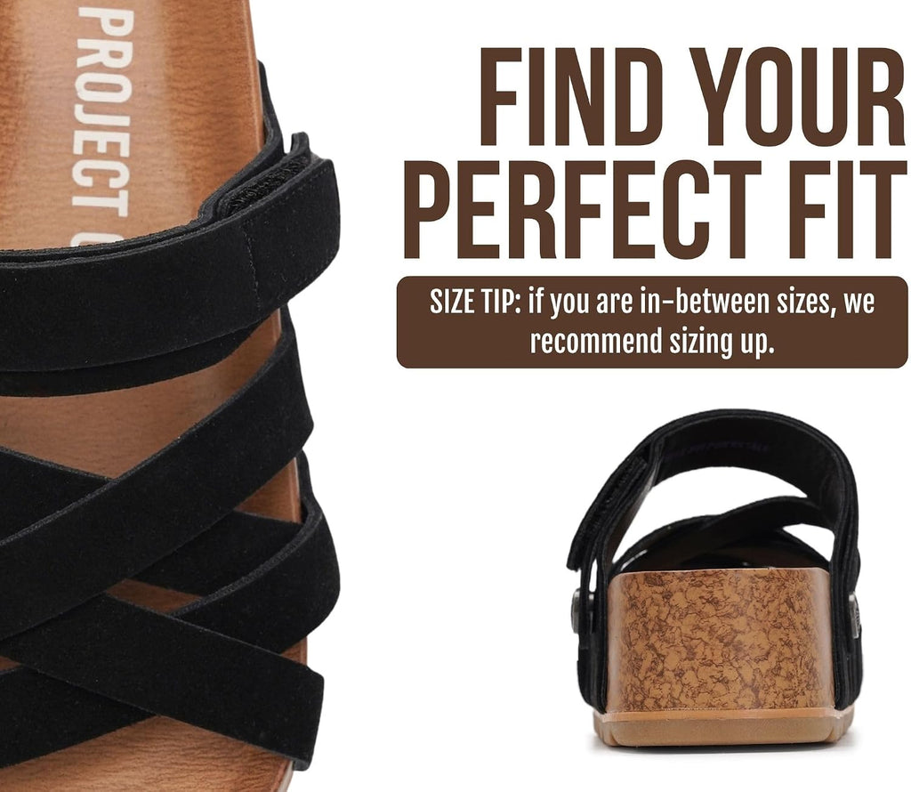 100% Genuine Leather Platform Sandals Women (Pacifica) | 100% Genuine Leather; Plush Insole; Strappy Wedges; Lightweight; Non-Slip Sole; Platform Sandals for Women Comfort