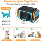 Large Cat Carrier for 2 Cats, Pet Carrier, Dog Carrier for Small Dogs, Cat Carrier Soft, Collapsible Large Pet Carrier for Traveling Indoor and Outdoor Uses - Blue 23"X13"X13"