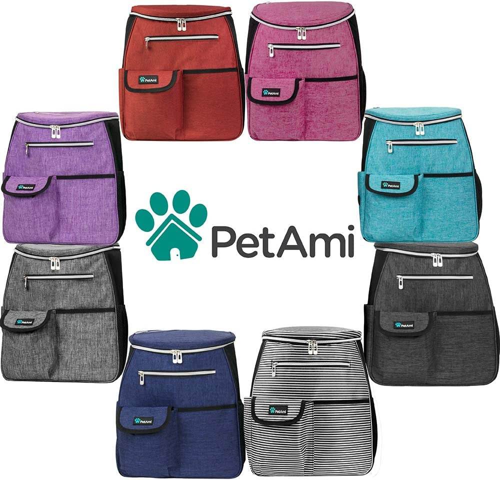 Dog Travel Backpack 27L Airline Approved Pet Supplies Bag, Teal Blue | Cat Traveling Suitcase Organizer for Weekend Road Trip Camping; 2 Food Containers, 2 Collapsible Bowls & Poop Bag Dispenser