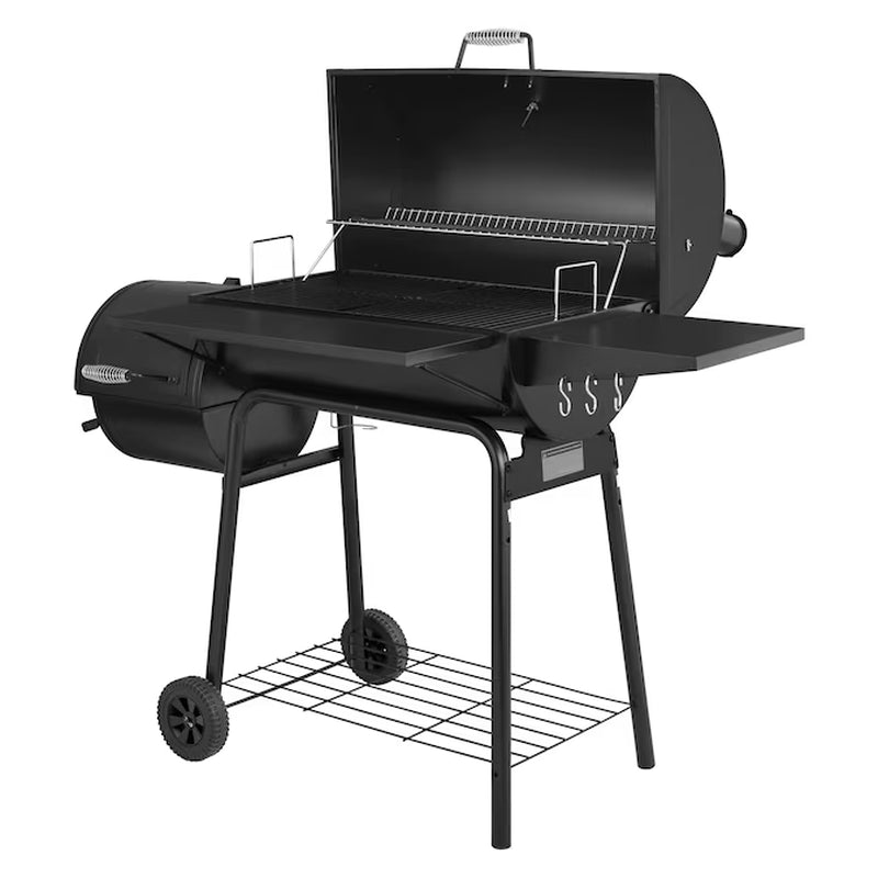 26.77-In W Black Barrel Charcoal Grill