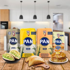 Yellow Corn Meal – Pre-Cooked Gluten Free and Kosher Flour for Arepas (2.2 Lb/Pack of 4)