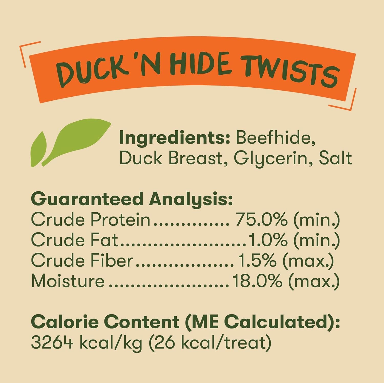 Duck 'N Hide Twists - Duck Wrapped Rawhide Natural Dog Treats, Small, 1 Pound (Pack of 1)