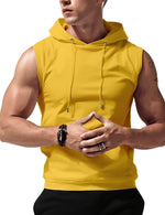 Men'S Workout Hooded Tank Tops Sleeveless Gym Hoodies Bodybuilding Muscle Cut off T-Shirts