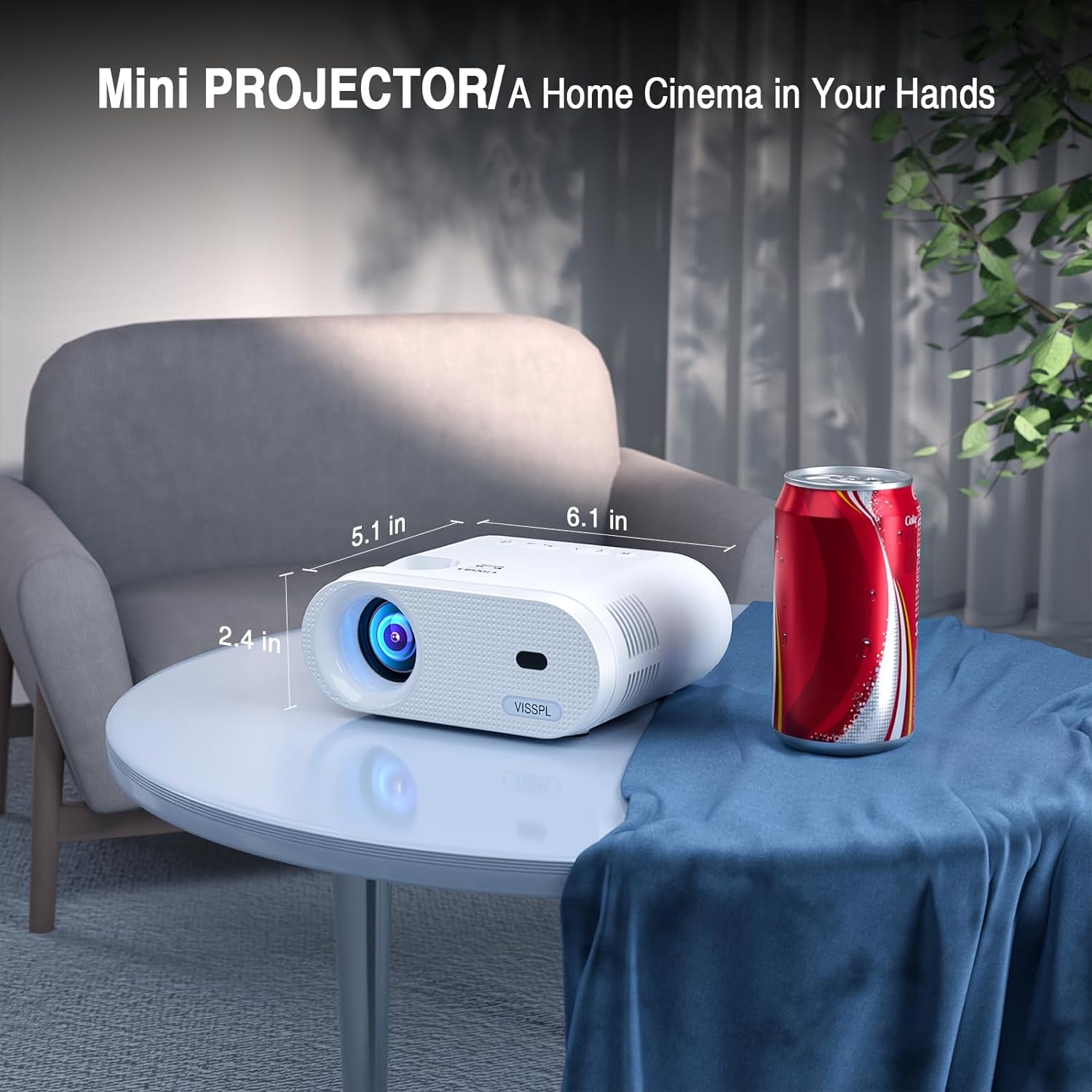 Mini Projector,  Full HD 1080P Video Projector, Portable Outdoor Projector with Tripod, Kids Gift, Home Theater Movie Phone Projector Compatible with Android/Ios/Windows/Tv Stick/Hdmi/Usb