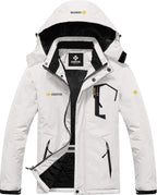 Men'S Waterproof Ski Jacket Winter Snow Coat with Detachable Hood | Windproof, Fleece-Lined, Warm, Multiple Pockets, for Snowboarding and Cold Weather, Rain Jacket