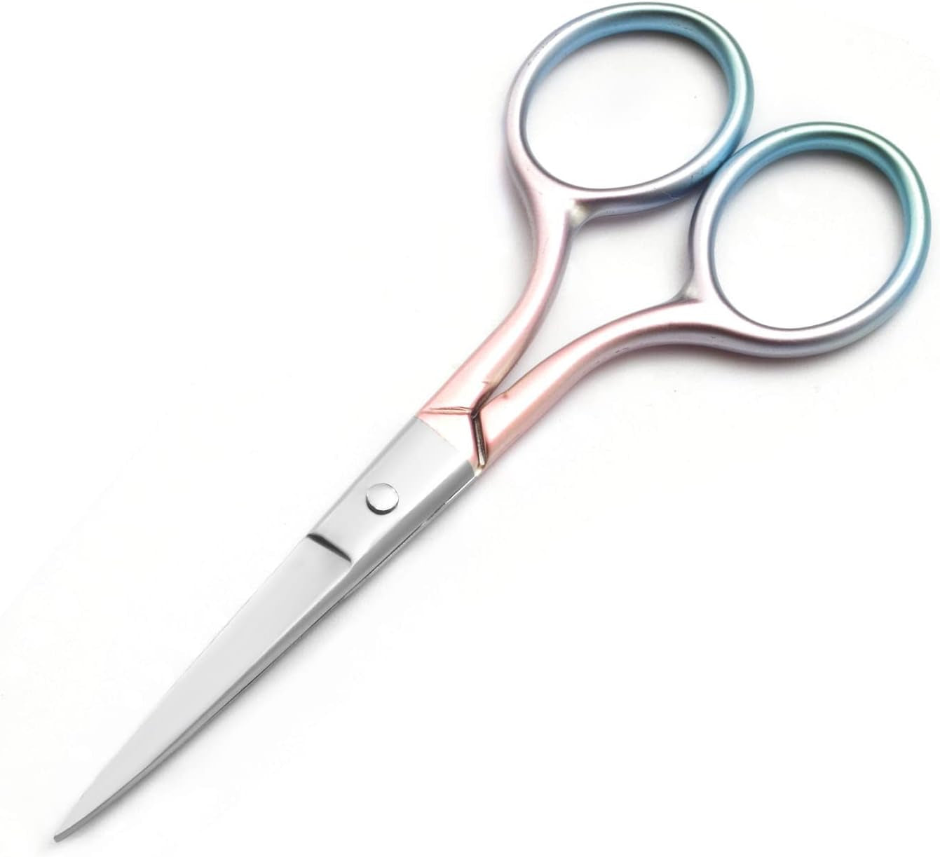 Multicolor Professional Grooming Scissors for Personal Care Facial Hair Removal and Ear Nose Eyebrow Trimming Stainless Steel Fine Straight Tip Scissors 3.9 Inch (Pink)